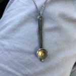 Trylon and Perisphere ispired pendant